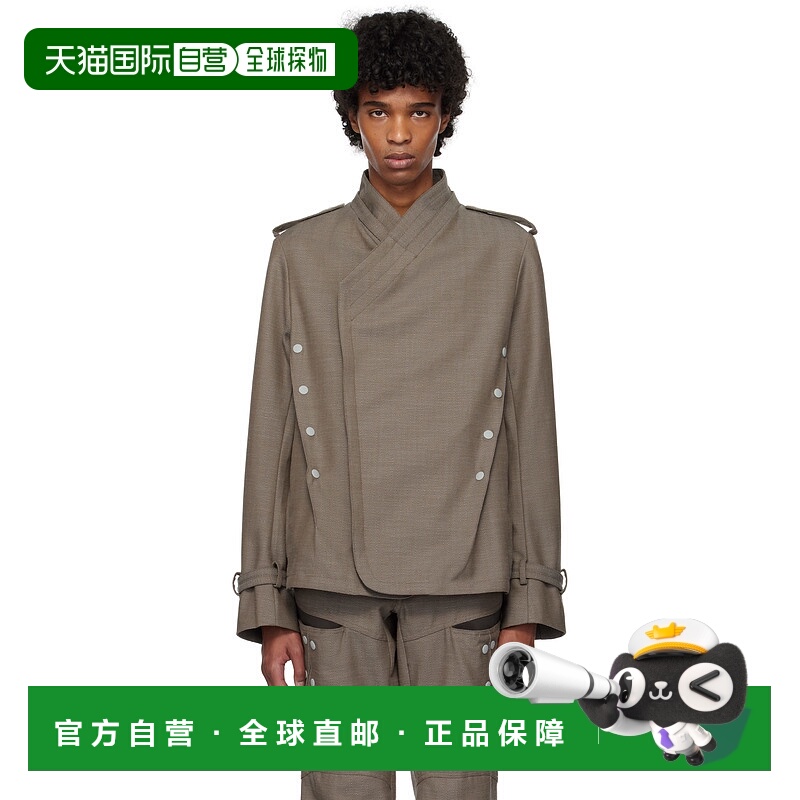 1h可退 潮奢 kiko kostadinov 男士 棕色 Inex Snap 夹克 KKSS25J