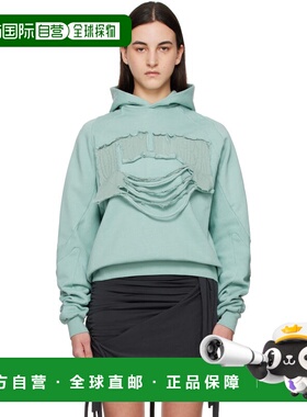 1h可退 潮奢 Ottolinger 女士 蓝色 Distressed Multiline 连帽衫