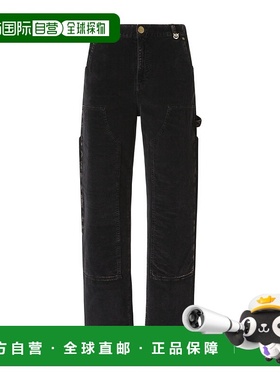 1h可退 PINKO 女士休闲裤 104641A2RZI84 AW2025 黑色 腰带环牛仔