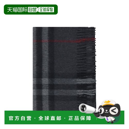 BURBERRY 男士围巾 8077880A1208 AW2024 黑色 MU GIANT CHK CS S