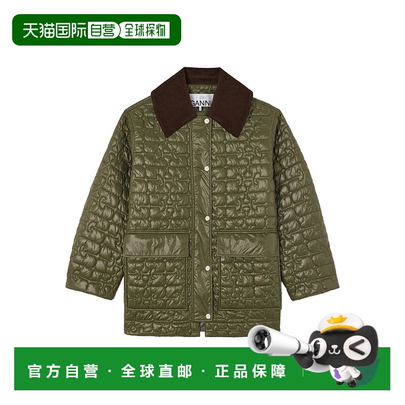 1h可退 GANNI 女士外套 A1010078861 SS2026 绿色 Ganni Olive Gr