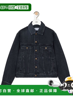 LOEWE 男士外套 H526Y50W401100 AW2025 黑色 翻领长袖牛仔外套