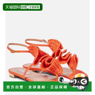 1h可退 潮奢 AQUAZZURA 女士 Noches Tropicales 拉菲草编织人字