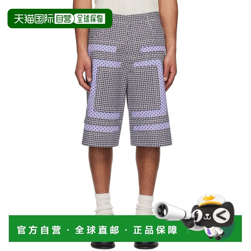 1h可退 潮奢 Edward Cuming 男士 独家发售海军蓝 Flower 百慕大