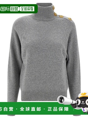 BALMAIN 女士针织衫 FF0KF100KI879UB AW2025 灰色 HIGH-COLLAR B