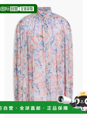 1h可退 潮奢 ZIMMERMANN 女士 水晶装饰印花绉纱衫 5758TF242SAPP