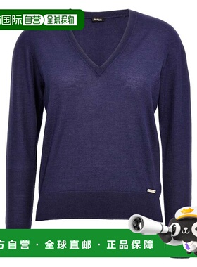 KITON 女士针织毛衣 D5670303473 AW2023 蓝色 V-neck sweater