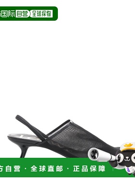 LOEWE 女士高跟鞋 LLSP379X011100 SS2025 黑色 网眼露跟高跟凉鞋