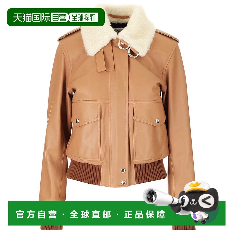 1h可退 LOEWE 女士夹克 S359Y19L433288 AW2022 棕色 nappa aviat