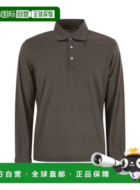 HERNO 男士T恤 JPL0009UR520682700 AW2025 棕色 POLO SHIRT WOOL