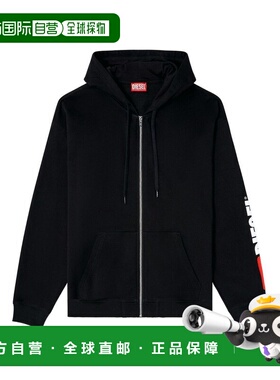 DIESEL 男士卫衣 A200220GEAD9XX SS2026 黑色 Logo Hoodie
