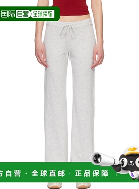 1h可退 潮奢 SKIMS 女士 灰色 Cotton Jersey Straight Leg 长裤