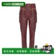 Leather BALMAIN trous AW2025 红色 女士休闲裤 FF0QG060LE053AR