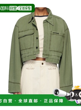 WE11DONE 女士西服 WDJK025055WKK SS2025 绿色 翻领长袖休闲夹克