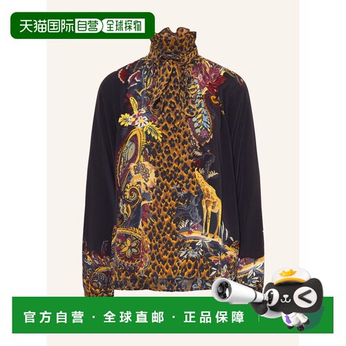 ETRO 女士衬衫 100314850513000 CO 花色 Silk blouse with a det