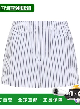 1h可退 潮奢 Ami Paris 男士 蓝色松紧带棉质短裤 USO806CO0220