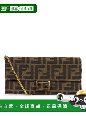 FENDI 女士钱包 8M0365A98PF0A6E AW2025 棕色 Ff-Print Canvas C