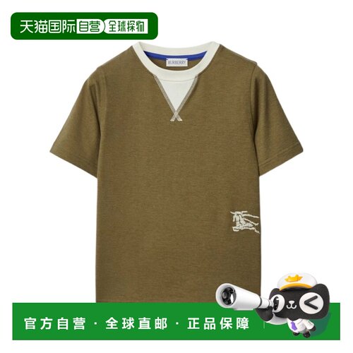 BURBERRY 男童T恤 80783141 SS2024 绿色 圆领短袖T恤