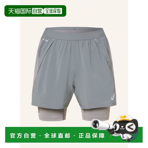1h可退 ASICS 男士运动裤 100165853014000 CO 灰色 2-in-1 runni