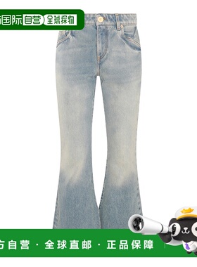 BALMAIN 女士牛仔裤 CF1MJ120DE046FF CO 蓝色喇叭裤