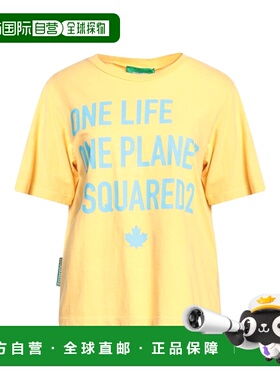 1h可退 潮奢 Dsquared2 二次方 女士 T恤 yellow黄色 舒适时尚