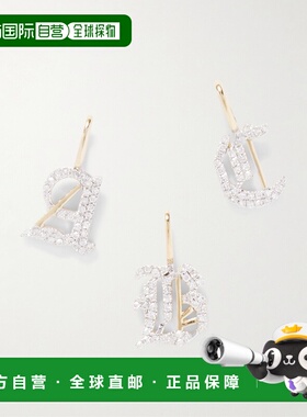 潮奢 stone and strand 女士 哥特式字母14K金钻石吊坠项链/吊坠