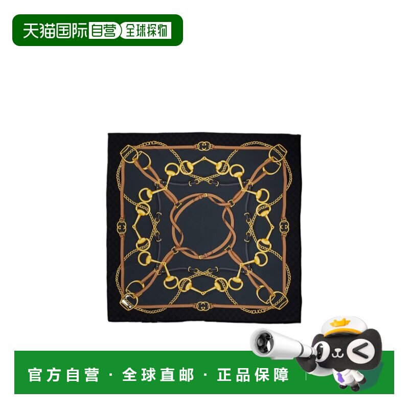 GUCCI 女士围巾 8742303G0051063 SS2026 花色 印花真丝绉纱方巾