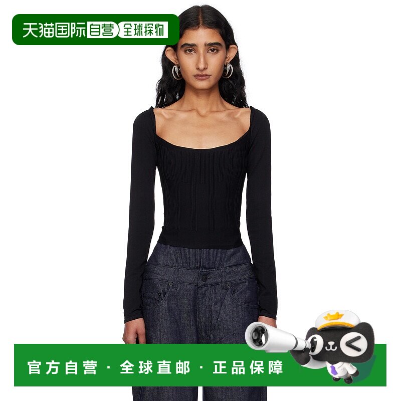 1h可退 潮奢 Mugler 穆勒 女士 黑色 T 恤 25F2TO07881133