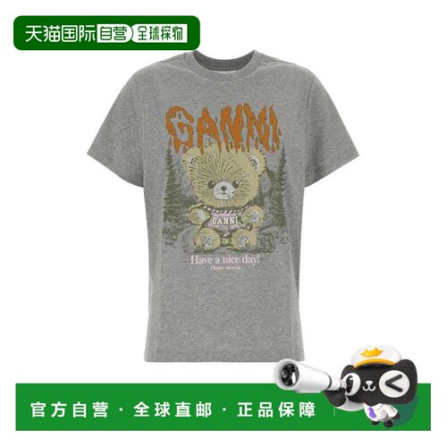 GANNI 女士T恤 A1050313920 AW2026 灰色 短袖T恤