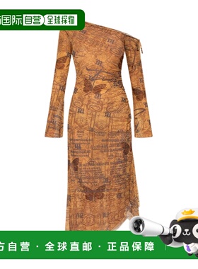 MISBHV 女士连衣裙 250W810BROWN SS2025 花色 不对称连衣裙