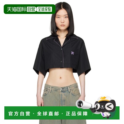 1h可退 潮奢 Palm Angels 棕榈天使 女士 黑色 Monogrammed 衬衫
