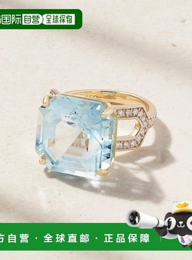 1h可退 潮奢 Mateo 女士 14K 金,托帕石钻石戒指 ABTR01Blue