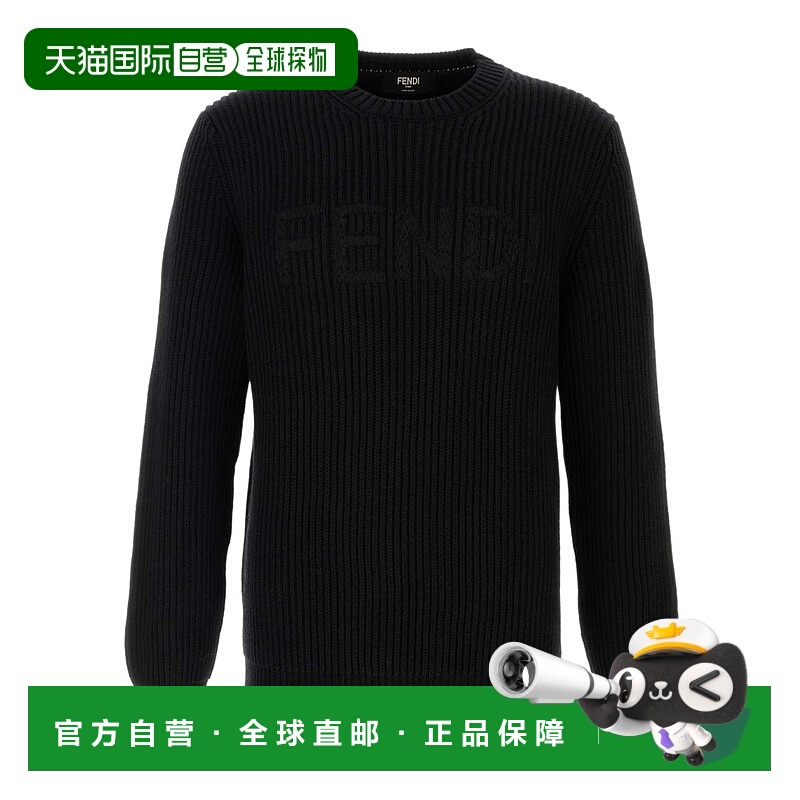 FENDI 男士卫衣 FZX091AW0CF0QA1 SS2026 黑色 Fendi Knitwear