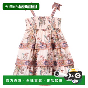 1h可退 潮奢 ZIMMERMANN 女童 Rhiannon 印花抽褶棉质连衣裙童装