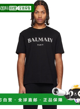 1h可退 潮奢 Balmain 巴尔曼 男士 黑色 Print T 恤 FH2EG000BD28