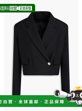 1h可退 潮奢 Maje 女士 短款双排扣斜纹布西装外套 MFPVE00473NOI