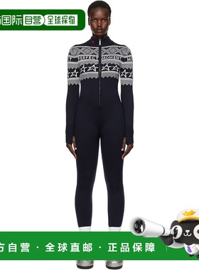 1h可退 潮奢 PERFECT MOMENT 女士 海军蓝嵌花针织连身裤 W300124