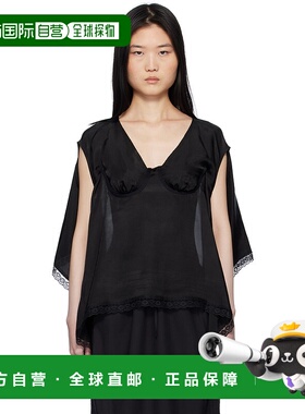 1h可退 潮奢 Pushbutton 女士 黑色 Bra Point Square 上装 PB251