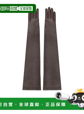 THE ROW 女士手套 7349P52BROWN AW2023 黑色 长筒分指手套