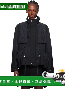 1h可退 潮奢 Sacai 女士 黑色 Suiting Bonding x Grosgrain 夹克