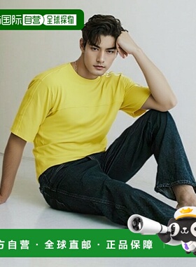 Y-3 男士T恤 JN3750 SS2025 黄色 三条纹短袖 T 恤