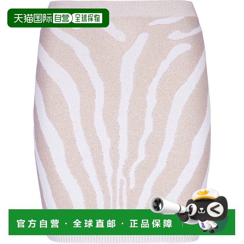 1h可退 BALMAIN 女士半身裙 AF1LB005KD48GAD-4 SS2023 白色