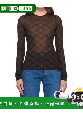 Ami Paris 女士T恤 FTS228JE009500 AW2024 黑色 Fluide长袖T恤