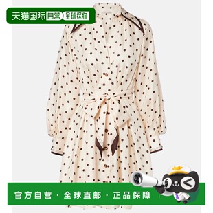 1h可退 潮奢 ZIMMERMANN 女士 束带波尔卡圆点真丝衬衫式连衣裙