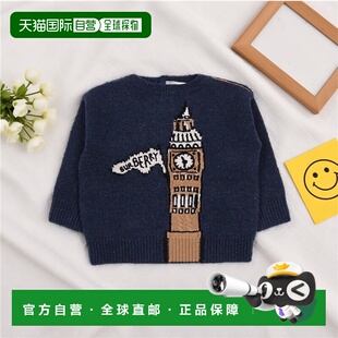 BURBERRY 男童卫衣 81125861 AW2025 蓝色 圆领毛衣