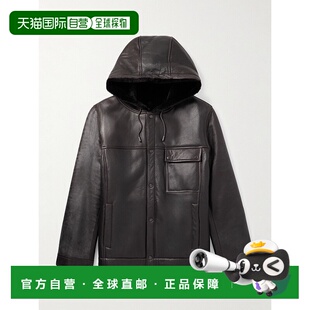 1h可退 潮奢 YVES SALOMON 男士 毛羊皮连帽夹克 26W26WHV60170MS