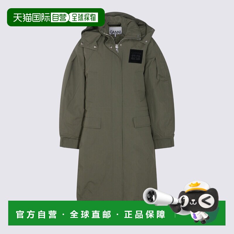 GANNI 女士外套 W1013861 AW2025 绿色 "TRI-LAYER" PARKA