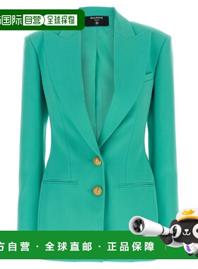 BALMAIN 女士西服 DF1SE055WC097CN AW2024 蓝色 Logo button dou
