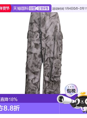 ADIDAS 女士休闲裤 IW5532 AW2024 灰色 褪色大低腰工装裤阔腿裤