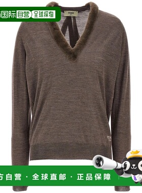 FENDI 女士衬衫 FZXC82ATPE1 SS2025 棕色 Fendi Wool And Silk V